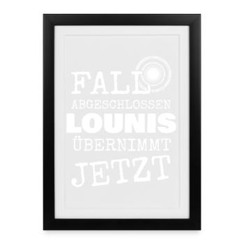 Distressed Deutsch Schriftzug Jetzt Übernimmt - Gerahmtes Poster (27 × 37 cm) - Schwarz - Vorne