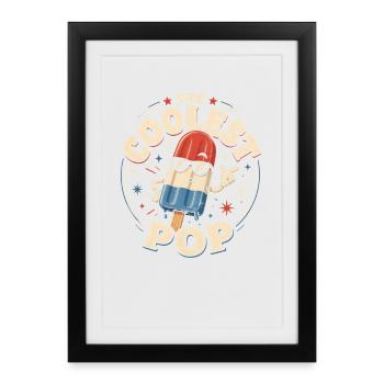 Funny grandpa, the coolest dad - Framed poster (27 × 37 cm) - black - Front