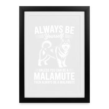 Dictons malamutes d’Alaska Don des Malamutes d’Alaska - Affiche encadrée (27 × 37 cm) - noir - Devant