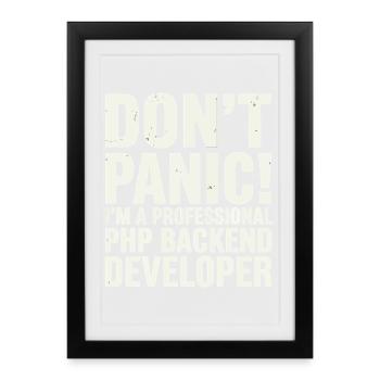 Don't Panic I'm A Professional PHP Backend - Framed poster (27 × 37 cm) - black - Front