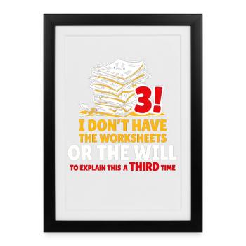 Third Time Procrastination Tee - Framed poster (27 × 37 cm) - black - Front