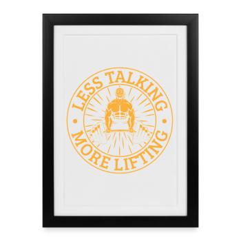 Motivation fitness Bodybuilder Plus de musculation Salle de sport - Affiche encadrée (27 × 37 cm) - noir - Devant
