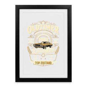 44. Geburtstag Geschenk Mann Vintage Oldtimer 1982 - Gerahmtes Poster (27 × 37 cm) - Schwarz - Vorne