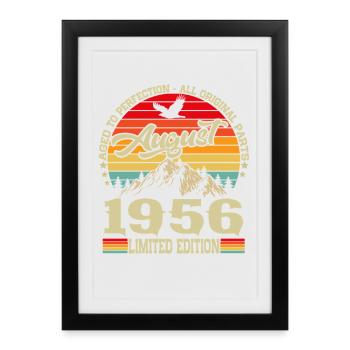 August 1956 Vintage Retro Birthday Gift - Framed poster (27 × 37 cm) - black - Front