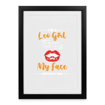 Signe du zodiaque Lion - Affiche encadrée (27 × 37 cm) - noir - Devant