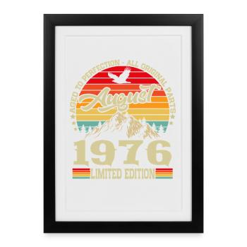 August 1976 Vintage Retro Birthday Gift - Framed poster (27 × 37 cm) - black - Front