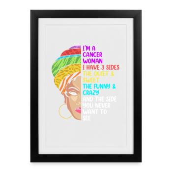 Signe du zodiaque Cancer - Affiche encadrée (27 × 37 cm) - noir - Devant