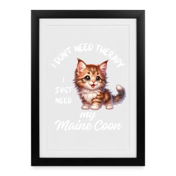 Cute Maine Coon - Framed poster (27 × 37 cm) - black - Front