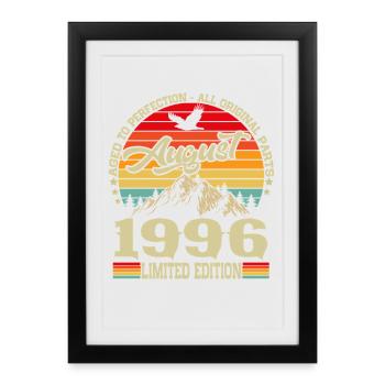 August 1996 Vintage Retro Birthday Gift - Framed poster (27 × 37 cm) - black - Front