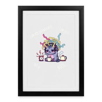 Full of Noise – Sensory Overload Cat - Framed poster (27 × 37 cm) - black - Front