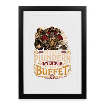 Wikinger  - Gerahmtes Poster (27 × 37 cm) - Schwarz - Vorne