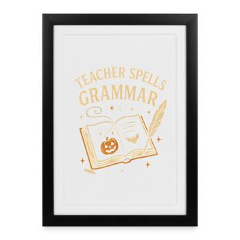 Teacher Grammar Halloween - Framed poster (27 × 37 cm) - black - Front