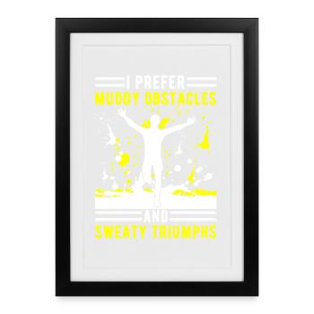 Runn Country Runner and XC Coach - Unique Cross - Framed poster (27 × 37 cm) - black - Front