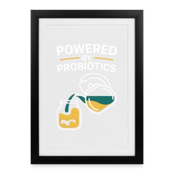 Powerded By Probiotics Kombucha Brows - Framed poster (27 × 37 cm) - black - Front