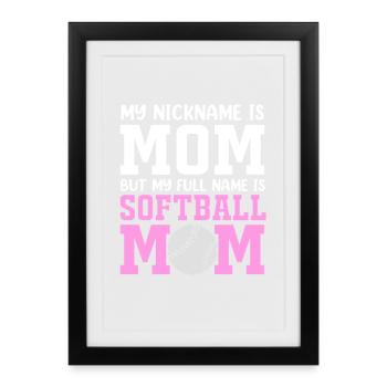 Softball Mom Softball Mom - Framed poster (27 × 37 cm) - black - Front