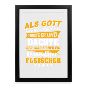 Fleischer Sprüche - Gerahmtes Poster (27 × 37 cm) - Schwarz - Vorne
