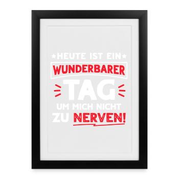 Sarkasmus Genervt Ruhe Abstand Bürohumor Ironie - Gerahmtes Poster (27 × 37 cm) - Schwarz - Vorne