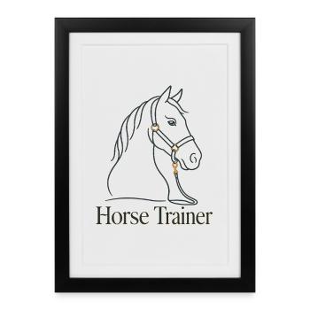 Horse Trainer Equestrian Minimal Identity Barn Lif - Framed poster (27 × 37 cm) - black - Front