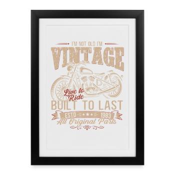 Cadeau du 43e anniversaire Motard Motard 1983 - Affiche encadrée (27 × 37 cm) - noir - Devant