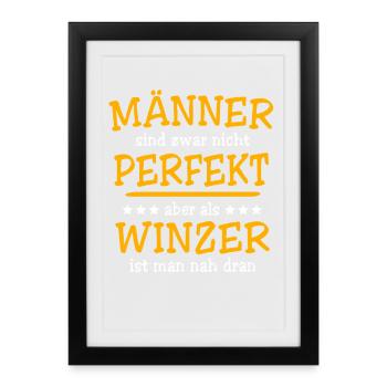Winzer Sprüche - Gerahmtes Poster (27 × 37 cm) - Schwarz - Vorne