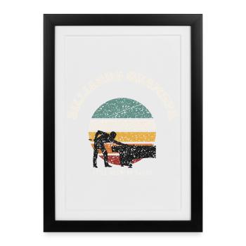 Billiards Grandpa Retro - Framed poster (27 × 37 cm) - black - Front