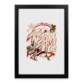 Équipe - Affiche encadrée (27 × 37 cm) - noir - Devant