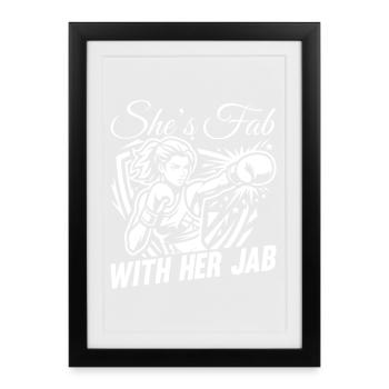 Fab With Her Jab Boxing Gloves - Gerahmtes Poster (27 × 37 cm) - Schwarz - Vorne