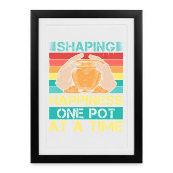 Cadeaux pour les potiers façonnant la poterie Happiness - Affiche encadrée (27 × 37 cm) - noir - Devant