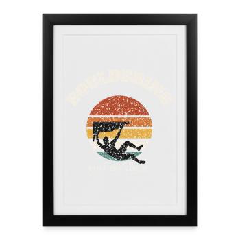 Bouldering Retro Sunset - Framed poster (27 × 37 cm) - black - Front