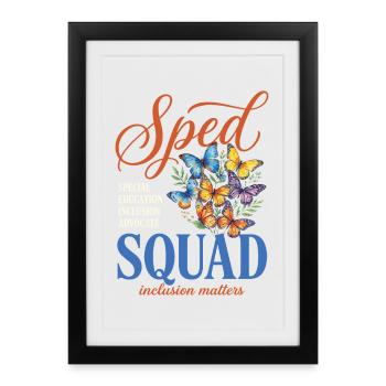 Enseignant en éducation spécialisée de l’équipe spécialisée Butterfly - Affiche encadrée (27 × 37 cm) - noir - Devant