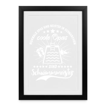Schwimmmeister Opa Bademeister Grossvater - Gerahmtes Poster (27 × 37 cm) - Schwarz - Vorne