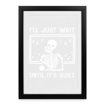 Temps de calme : maths squelettes - Affiche encadrée (27 × 37 cm) - noir - Devant