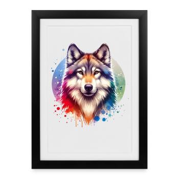 Motif du chien-loup - Affiche encadrée (27 × 37 cm) - noir - Devant