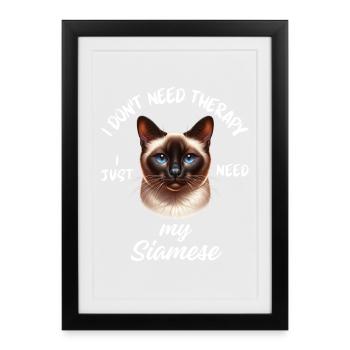 Siamese Cat Therapy - Framed poster (27 × 37 cm) - black - Front