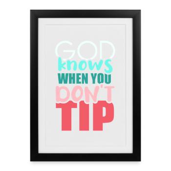 Serveur Barman Barchef - Affiche encadrée (27 × 37 cm) - noir - Devant