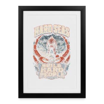 Le crabe royal d’Alaska Les mers dures forgent des gens durs - Affiche encadrée (27 × 37 cm) - noir - Devant