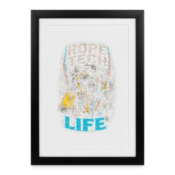 Industrial Climber Height Worker Rope Tech Life - Framed poster (27 × 37 cm) - black - Front