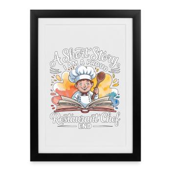 Chef de restaurant Une nouvelle Je suis un employé de cuisine - Affiche encadrée (27 × 37 cm) - noir - Devant