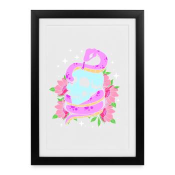 Gothique pastel - Affiche encadrée (27 × 37 cm) - noir - Devant