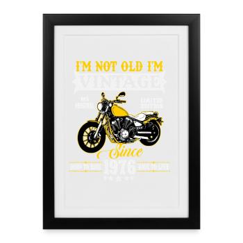 1976 Vintage Vintage Motorcycle Birthday Gift - Framed poster (27 × 37 cm) - black - Front