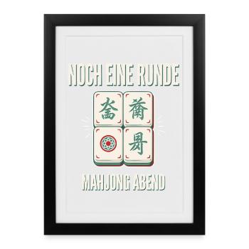 Noch eine Runde Mahjong Abend - Gerahmtes Poster (27 × 37 cm) - Schwarz - Vorne
