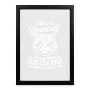 Scottish Folding Cat Scottish Fold Gift - Framed poster (27 × 37 cm) - black - Front