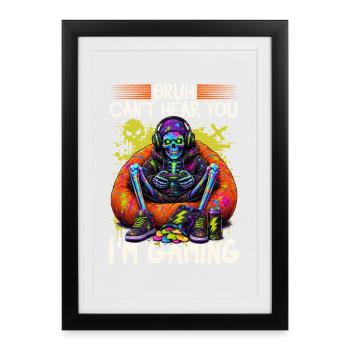 Jeu de Skeleton Gaming Halloween - Affiche encadrée (27 × 37 cm) - noir - Devant
