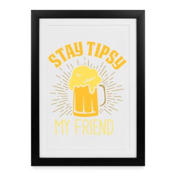 Serveur Barman Barchef - Affiche encadrée (27 × 37 cm) - noir - Devant