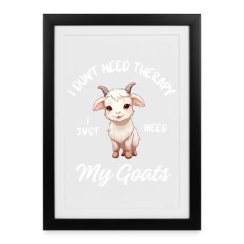 Goat Farm Therapy - Framed poster (27 × 37 cm) - black - Front