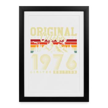Original octobre 1976 – millésime du 50e anniversaire - Affiche encadrée (27 × 37 cm) - noir - Devant
