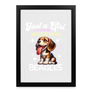 Beagle Girl - Framed poster (27 × 37 cm) - black - Front