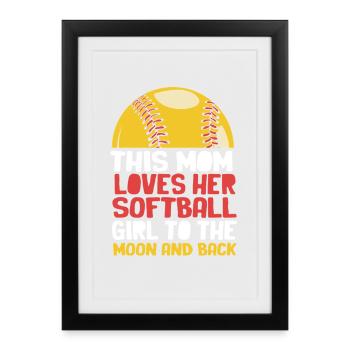 Softball Mom Softball Mom - Framed poster (27 × 37 cm) - black - Front