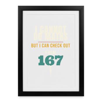 Fléchettes, je ne sais pas faire de maths mais je peux me détacher du 1 - Affiche encadrée (27 × 37 cm) - noir - Devant