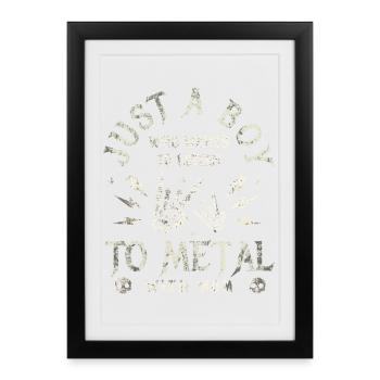 Maman Metal Bébé Garçon Cadeau Rock - Affiche encadrée (27 × 37 cm) - noir - Devant